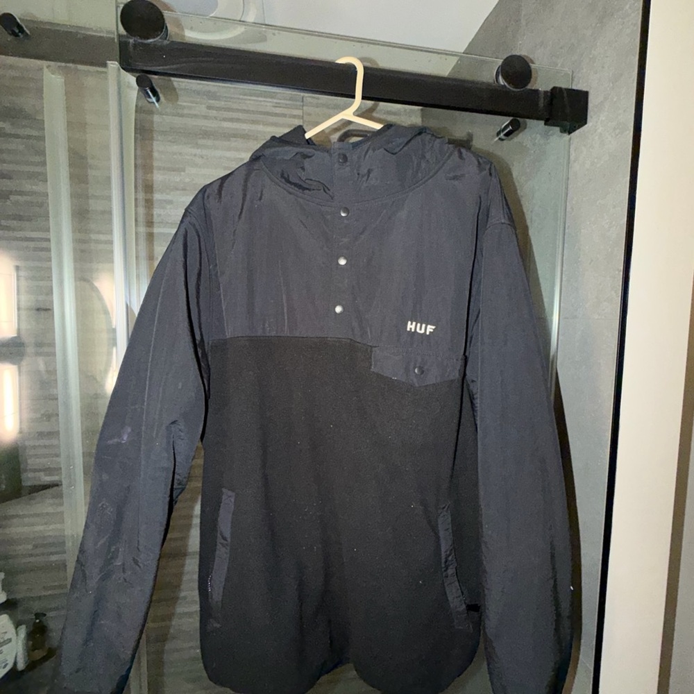 HUF Men's Black Windbreaker Jacket